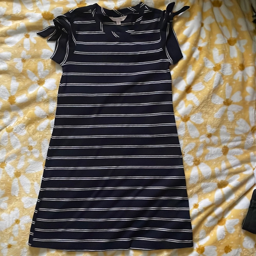 Navy and white striped body con dress Lauren Conrad